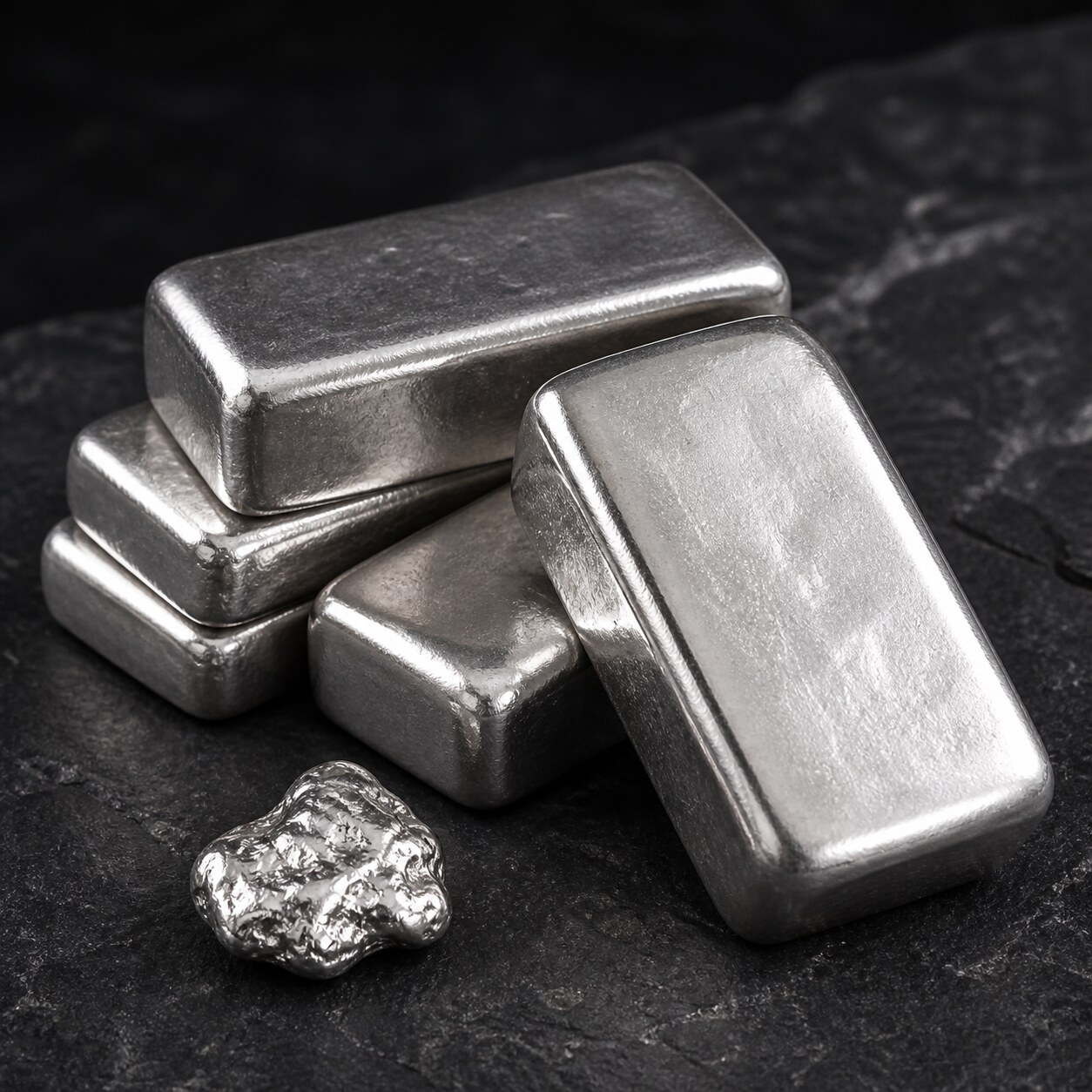 Platinbarren und Platinnugget